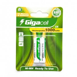 باتری نیم قلم شارژی گیگاسل (GigaCell) مدل 1000mAh (کارتی 2 تایی)