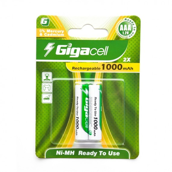 باتری نیم قلم شارژی گیگاسل (GigaCell) مدل 1000mAh (کارتی 2 تایی)