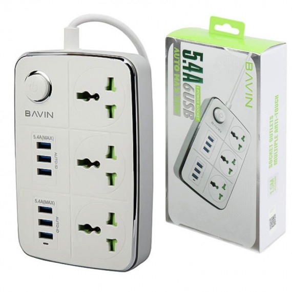 رابط برق 3 خانه +شش پورت USB باوین (BAVIN) مدل PC588