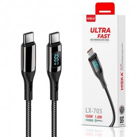 کابل تایپ سی به تایپ سی (Type-C to Type-C) هیسکا (HISKA) طول 1 متر مدل LX-705