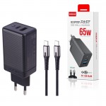 فست شارژر دیواری 2 پورت + کابل PD هیسکا (HISKA) مدل H-126Gan
