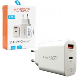 شارژر دیواری 25 وات 2 پورت ایکس انرژی (x-ENERGY) مدل X-525
