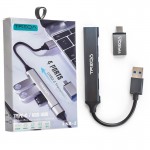 هاب 4 پورت و تبدیل تایپ سی ترکا (TREQA) مدل USB-3