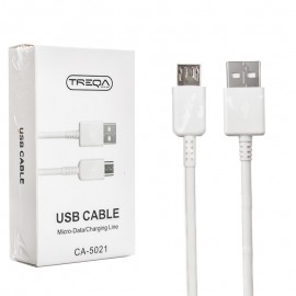 کابل اندروید (MicroUSB) ترکا (TREQA) طول 1 متر مدل CA-5021 رنگ-سفید