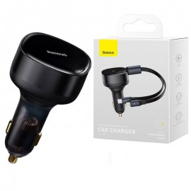 شارژر فندکی 17 وات دو پورت + 2 کابل همراه بیسوس (BaseUS) مدل (CGTX000001) CCTX-CL