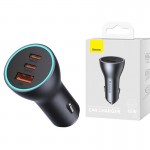 شارژر فندکی 3 پورت بیسوس (BaseUS) مدل (CGJP010013) CCJDZ65-UC