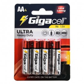 باتری قلمی گیگاسل (Gigacell) مدل Ultra Heavy Duty R6 AA (کارتی 4 تایی)