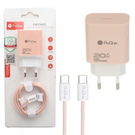 شارژر تک پورت + کابل تایپ سی پرووان (ProOne) مدل PWC540C