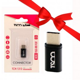 بسته 1+10 تبدیل MICRO USB to Type-C تسکو (TSCO) مدل TCN 1313 (یک عدد هدیه)