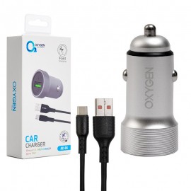 شارژر فندکی 18 وات + کابل تایپ سی اکسیژن (OXYGEN) مدل AC-06