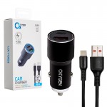 شارژر فندکی 2 پورت + کابل تایپ سی اکسیژن (OXYGEN) مدل AC-07