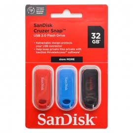 فلش سن دیسک (SanDisk) مدل 32GB Cruzer snap (بسته 3 عددی)