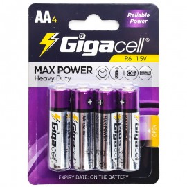 باتری قلمی گیگاسل (Gigacell) مدل MAX POWER Heavy Duty R6 AA (کارتی 4 تایی)