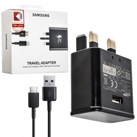 فست شارژر سه شاخه اروپایی + کابل تایپ سی سامسونگ (Samsung) 15W کپی