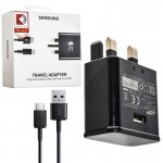فست شارژر سه شاخه اروپایی + کابل تایپ سی سامسونگ (Samsung) 15W مدل EP-TA20UWE