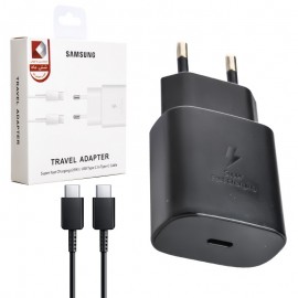 فست شارژر تک پورت + کابل PD سامسونگ (Samsung) 25W
 رنگ-مشکی