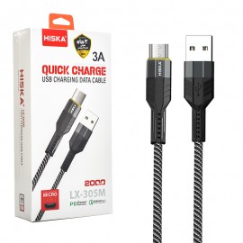 کابل اندروید (MicroUSB) هیسکا (HISKA) طول 2 متر مدل LX-305M