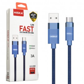 کابل اندروید (MicroUSB) هیسکا (HISKA) طول 1.2 متر مدل LX-25M