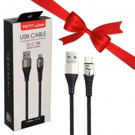 بسته 1+10 کابل تایپ سی (Type-C) طول 1 متر تسکو (TSCO) مدل TC C 186 (یک عدد هدیه)
