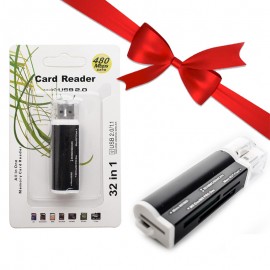 بسته 1+10 رم ریدر USB2.0 همه کاره 32in1 (یک عدد هدیه)