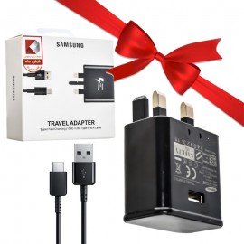 بسته 1+10 فست شارژر 15W سه شاخه اروپایی + کابل تایپ سی سامسونگ (Samsung) (یک عدد هدیه)
