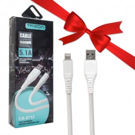 بسته 1+10 کابل آیفون (Lightning) ترکا (TREQA) 35W طول 1.5 متر مدل CA-8712 (یک عدد هدیه)