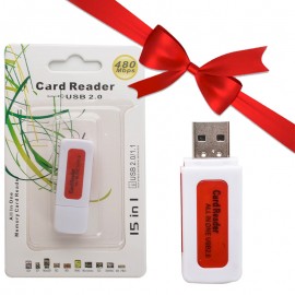 بسته 1+10 رم ریدر USB2.0 همه کاره 15in1 (یک عدد هدیه)