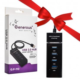 بسته 1+10 هاب 4 پورت USB3.0 جنروس (GENEROUS) مدل G.P-110 (یک عدد هدیه)