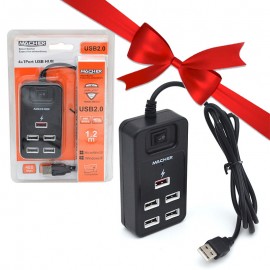 بسته 1+10 هاب 5 پورت مچر (MACHER) مدل MR-212 (یک عدد هدیه)