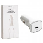 شارژر فندکی تک پورت + کابل (Type-C to Lightning) ترکا (TREQA) 20W مدل WKN-501