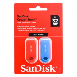 فلش سن دیسک (SanDisk) مدل 32GB Cruzer snap (بسته 2 عددی)