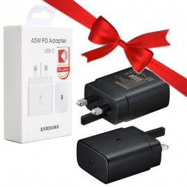 بسته 1+10 کلگی شارژر سه شاخه اروپایی سامسونگ (Samsung) 45W (یک عدد هدیه)