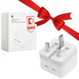 بسته 1+10 کلگی فست شارژر سه شاخه اروپایی اپل (Apple) 50W  (یک عدد هدیه)