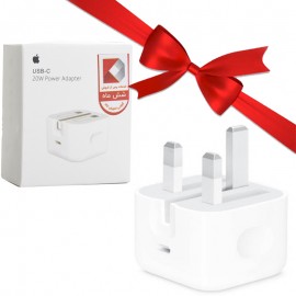 بسته 1+10 کلگی فست شارژر سه شاخه اروپایی اپل (Apple) 20W ( یک عدد هدیه)