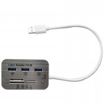 بسته 6 عددی هاب 3 پورت USB 3.0 و رم ریدر چندکاره + یک عدد رایگان