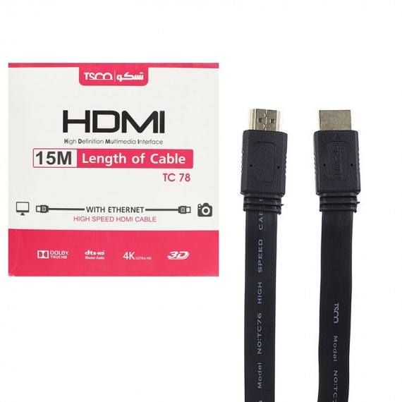 کابل HDMI فلت طول 15 متر TSCO مدل TC 78