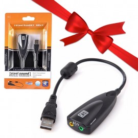 بسته 10 عددی کارت صدا اکسترنال 7.1 کاناله USB کابلی + یک عدد رایگان