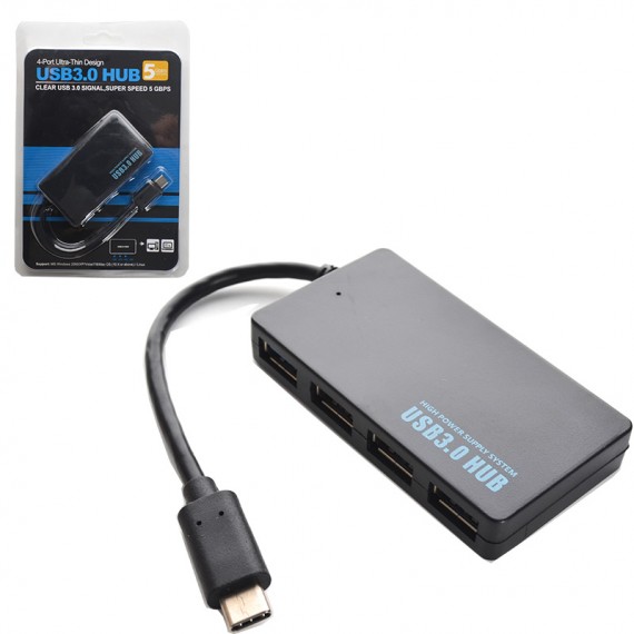 هاب 4 پورت USB 3.0 و رابط تایپ سی مدل 103U3