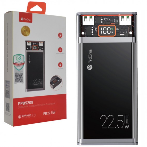 پاوربانک پرووان (ProOne) مدل PPB5208 ظرفیت 20000mAh