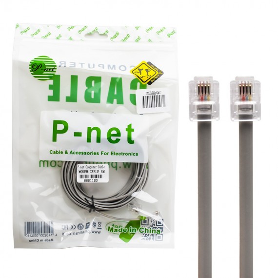 کابل مودم و تلفن پی نت (P-net) طول 5 متر