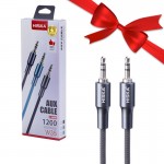 بسته 10 عددی کابل 1 به 1 صدا (AUX)  طول 1.2 متر هیسکا (HISKA) مدل W35 + یک عدد رایگان