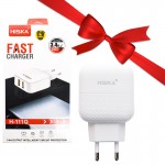 بسته 10 عددی شارژر دیواری 2 پورت + کابل میکرو 1 متر هیسکا (HISKA) مدل H-111Q + یک عدد رایگان