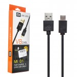 کابل اندروید (MicroUSB) شیائومی (Xiaomi) طول 1 متر مدل MI01 V8