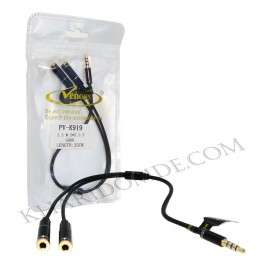 تبدیل 1 به 2 صدا 3.5 میلیمتری Venous مدل PV-K919 مشکی