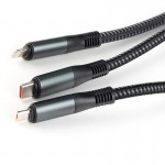 کابل 3 سر اندروید تایپ سی آیفون هیسکا (HISKA) طول 1.4 متر مدل LX-13