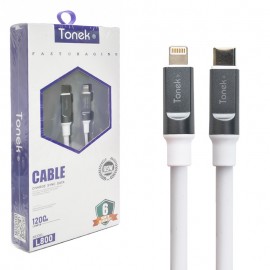 کابل تایپ سی به آیفون (Type-C to Lightning) تونک (Tonek) طول 1.2 متر مدل L800