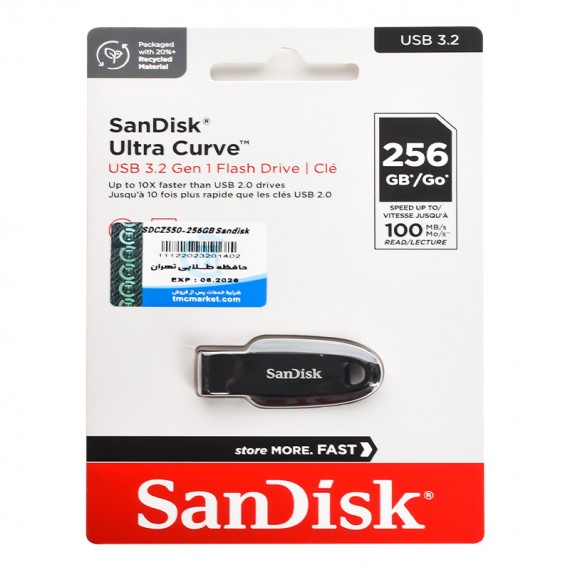 فلش سن دیسک (SanDisk) مدل 256GB USB3.2 Ultra Curve