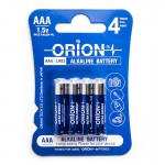 باتری نیم قلمی اوریون (ORION) مدل Alkaline AAA LR03 (کارتی 4 تایی)