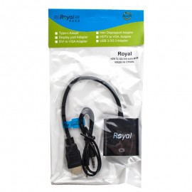 تبدیل HDMI به VGA + کابل صدا AUX رویال (Royal)
