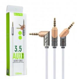 کابل 1 به 1 صدا (AUX) سری 90 درجه چرخشی باوین (BAVIN) طول 1.5 متر مدل AUX03